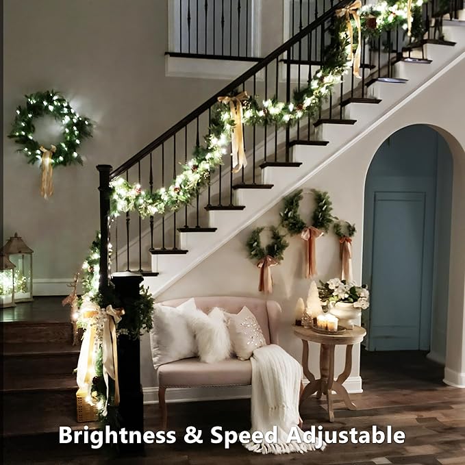 Brizled Color Changing String Lights 98FT 300 LED RGB Christmas Lights Dimmable Multifunctional Christmas Light with Remote for Indoor Outdoor Halloween Xmas Tree Holiday Party Thanksgiving Decor