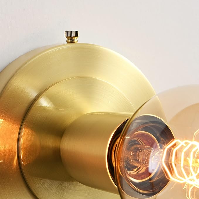 BRIGHTTIA Luna Uno 1-Light Wall Sconce - Mid Century Industrial Modern Flush Mount Fixture for Wall & Ceiling - Minimalist Lamp for Bathroom and Small Spaces - Brushed Gold (BC0026-1G)