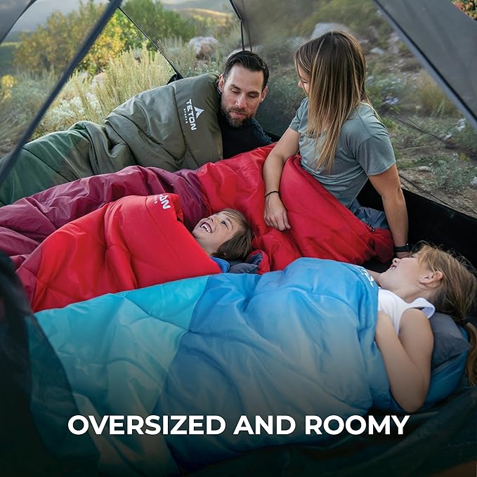 Teton Celsius Regular, -25F, 20F, 0F Degree Sleeping Bags, All Weather Bag for Adults and Kids, Camping Made Easy and Warm, Travel Sack Included