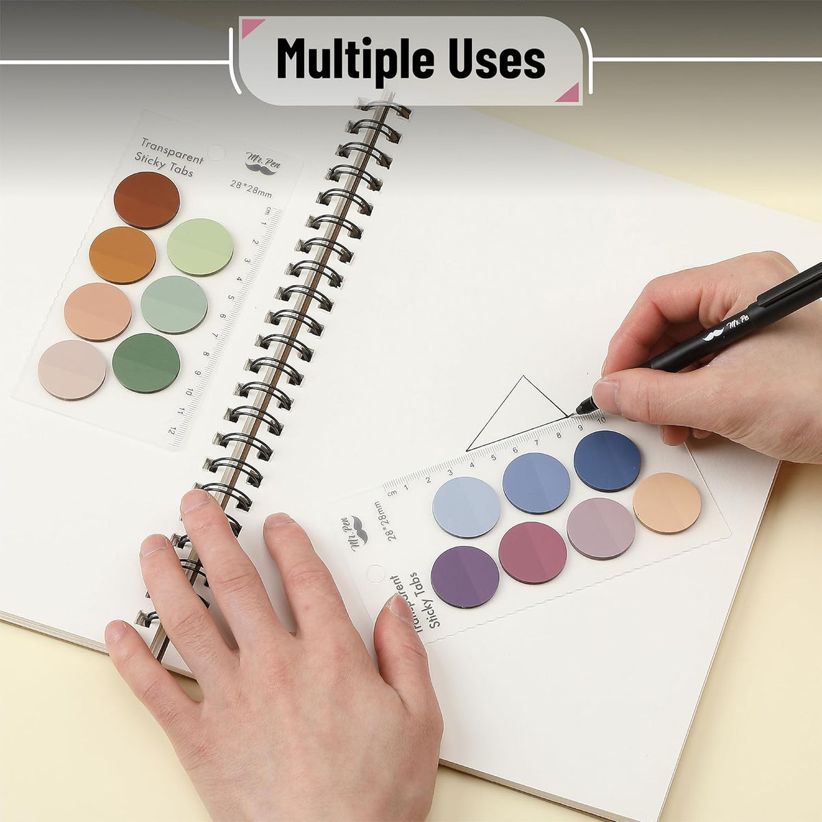 Mr. Pen- Transparent Sticky Notes, 560 Pcs, Assorted Colors, Round Translucent Sticky Notes