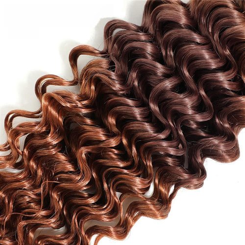 Habiliana Bundles Human Hair 18 20 22 Inch Omber Deep Wave Human Hair Bundles Natural Chocolate Brown T1B/4/30 11A Unprocessed Brazilian Virgin Quick Weave Hair Extensions for Black Women