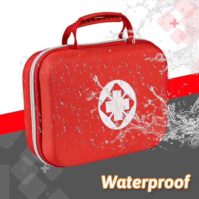 299PCS First Aid Kit Portable Red Camping Essentials Multiple Purpose Survival Kits Plus Case Emergency Set Outdoor Backpacking Gear Suitable for Hiking School Car Home YIDERBO