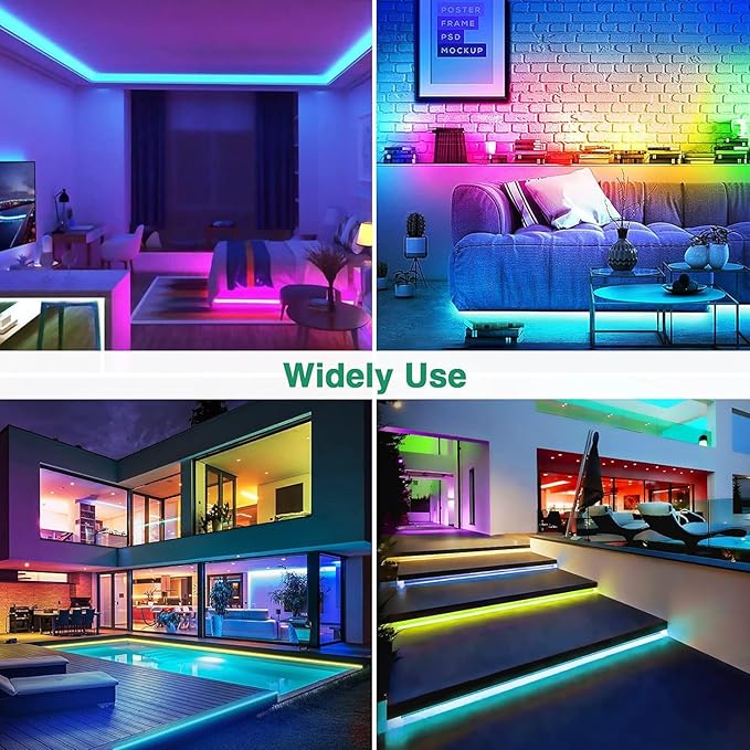 Lamomo RGB Neon LED Strip Lights, 16.4Ft Led Neon Rope Lights with App Remote Control, Music Sync, Indoor IP65, Waterproof, Flexible DIY Lights Design for Bedroom, Living, Gaming Room, Party Decor