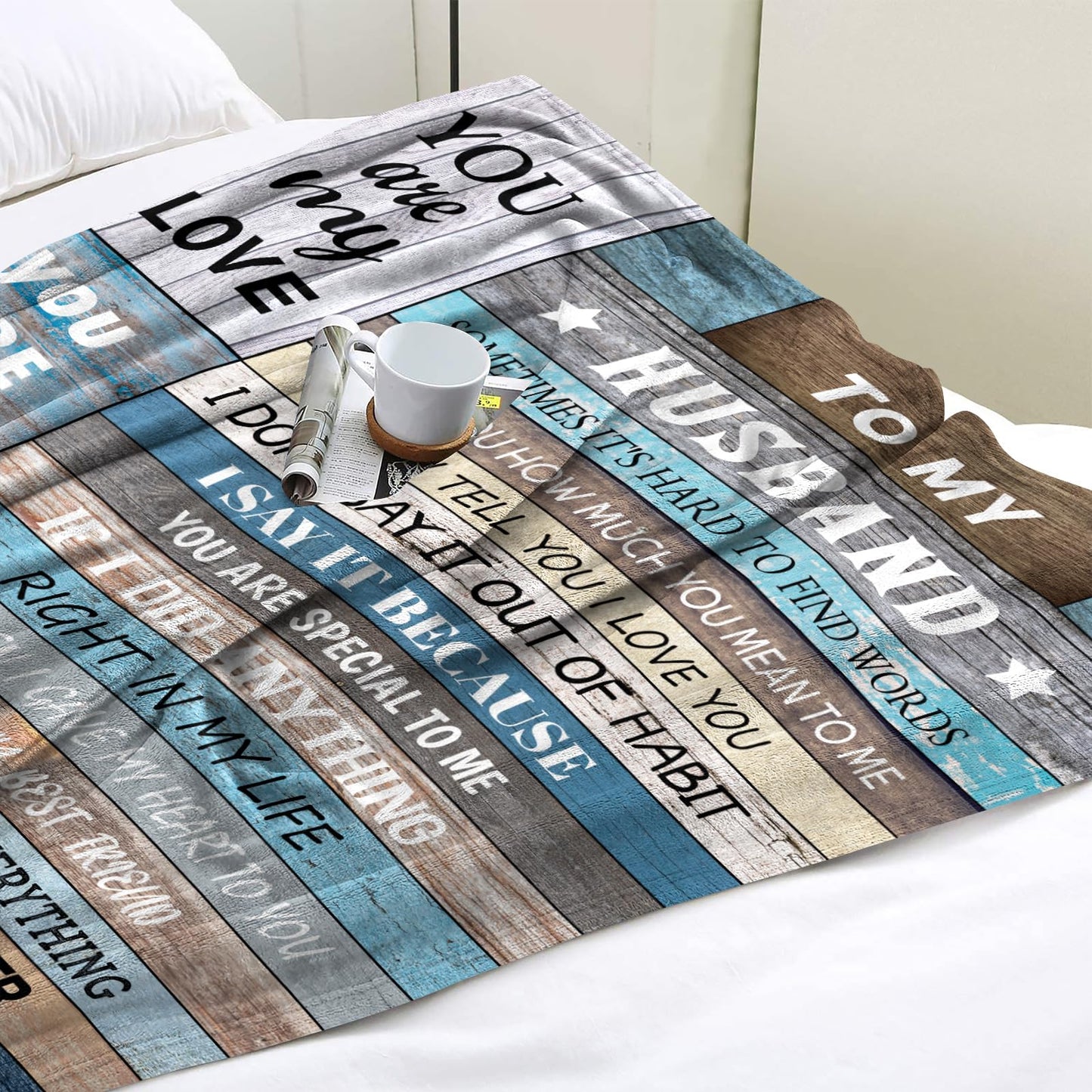 Fluxflix Husband Gifts from Wife, Husband Birthday Gift, Wedding Anniversary Birthday Gifts for Husbands Throw Blanket 60"X50"