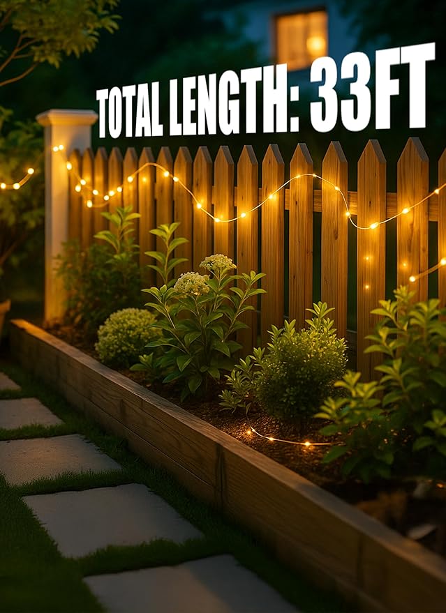 Minetom Solar String Lights for Outside, 6 Packs Total 198Ft 600 LED Outdoor Solar Fairy Lights, 8 Modes Balcony Lights for Tree Patio Christmas Party Wedding Decor (Warm White)