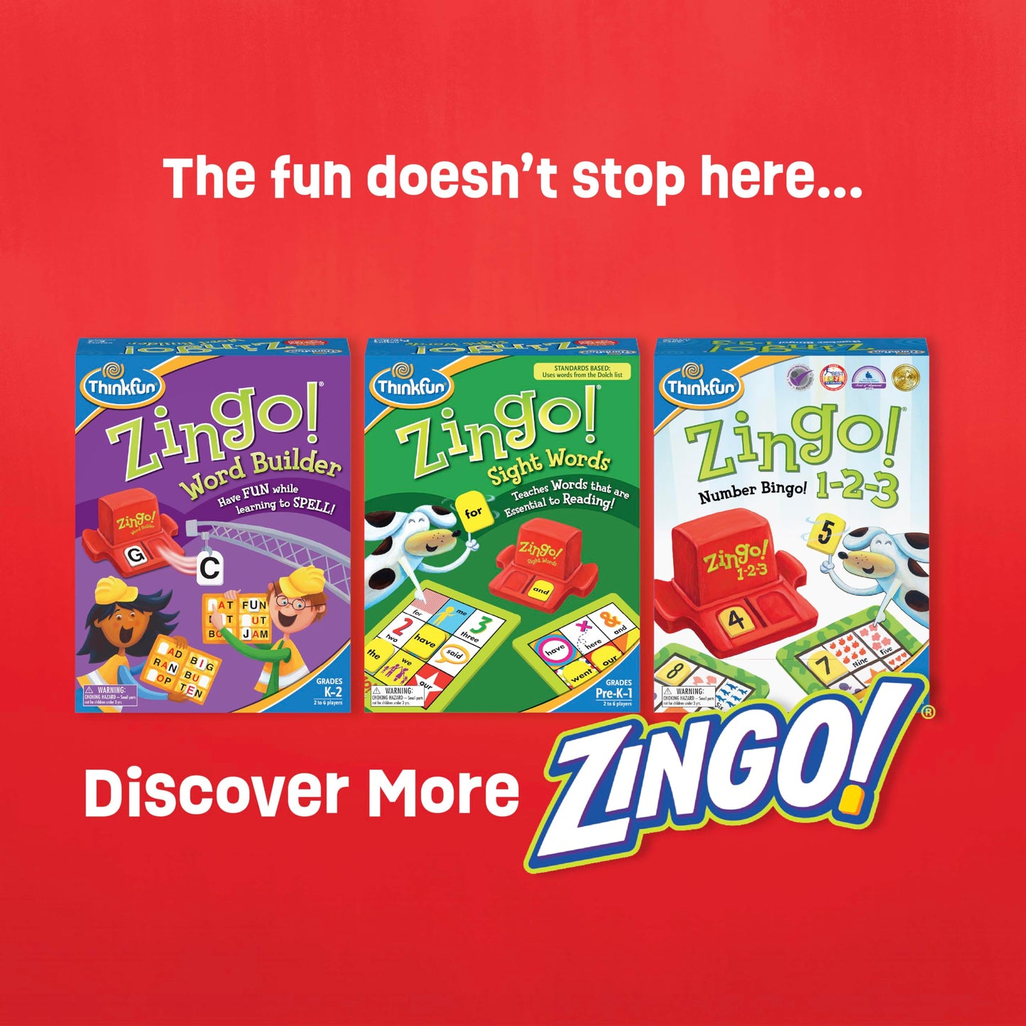 ThinkFun Zingo Bingo Award Winning Preschool Game for Pre-Readers and Early Readers Age 4 and Up - One of the Most Popular Board Games for Boys and Girls and their Parents (97700)
