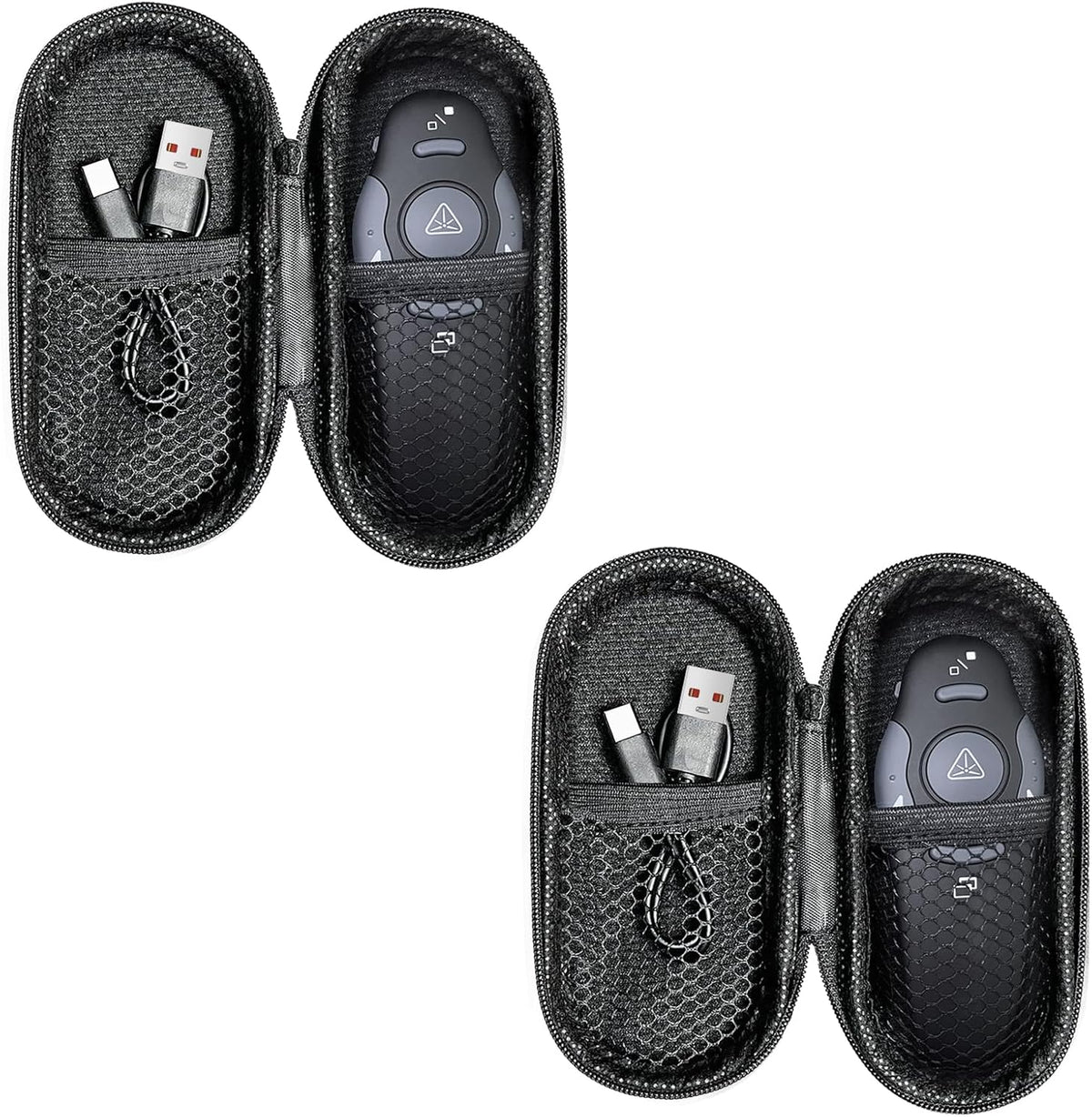 [2 Units] Presentation Clicker with 2 Cases Storage: PowerPoint Wireless Presenter Remote: USB Type C Rechargeable Red Laser Pointer Clickers Computer Project Mac PPT Slideshow Google Slide Advancer