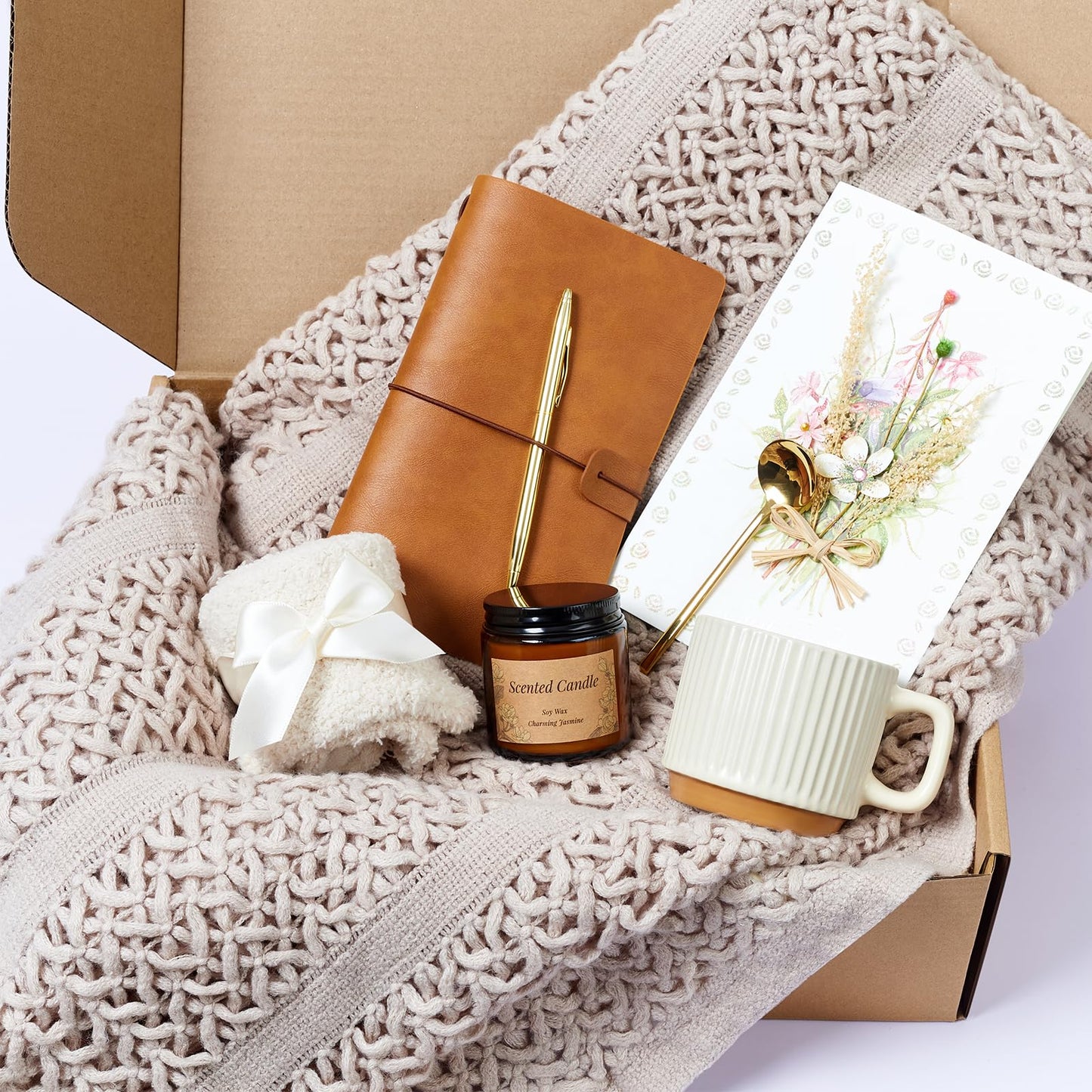 Self Care Gift Baskets for Women, Get Well Soon Gift Package, Thinking of You Sympathy Gift Baskets, Relaxing Care Package After Surgery, Sending Hugs Gifts Idea for Mom Her Friends Sister Coworker