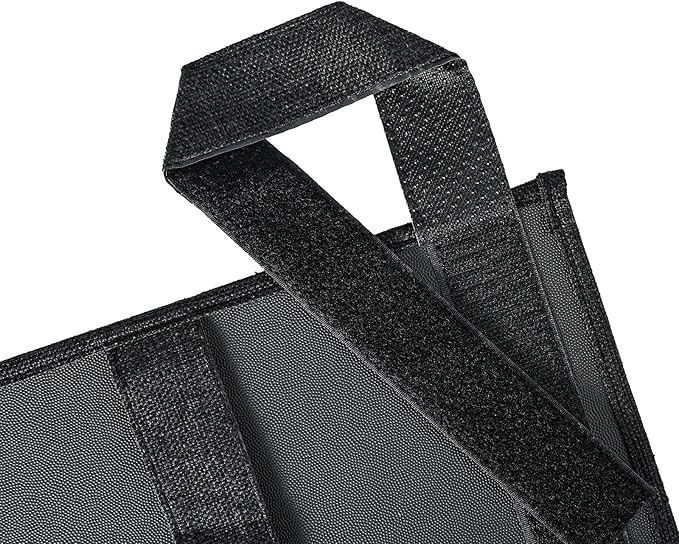 Linen Bedside Caddy, Bedside Storage Organizer for Hospital Beds, College Dorm Rooms or Baby Bed (4 Pockets-Black)