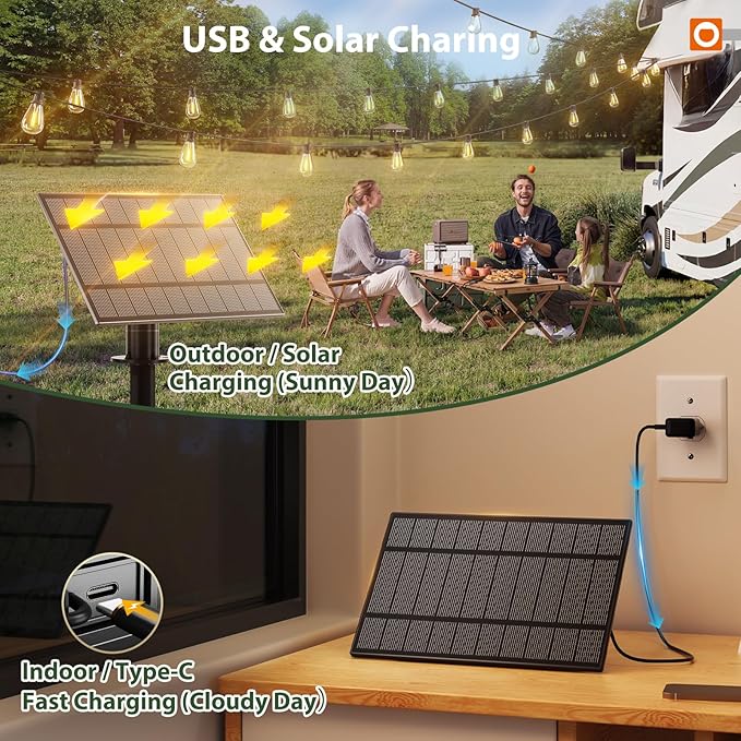 addlon 54FT(48FT+6) Solar String Lights Outdoor Waterproof with USB Port & Remote Control Solar Patio Lights for Outside Solar Powered with 16 LED Dimmable Bulbs for Porch Garden Deck Halloween