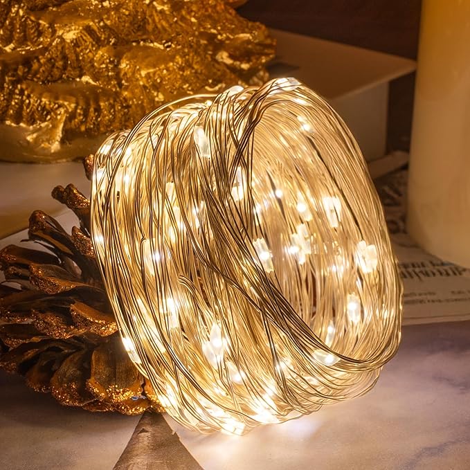 Dazzle Bright Fairy Lights, 66 FT 200 LED USB Power Photo String Lights with Remote, 8 Modes Waterproof Dorm Lights for Home Indoor Party Tree Yard Christmas Decorations (Warm White)