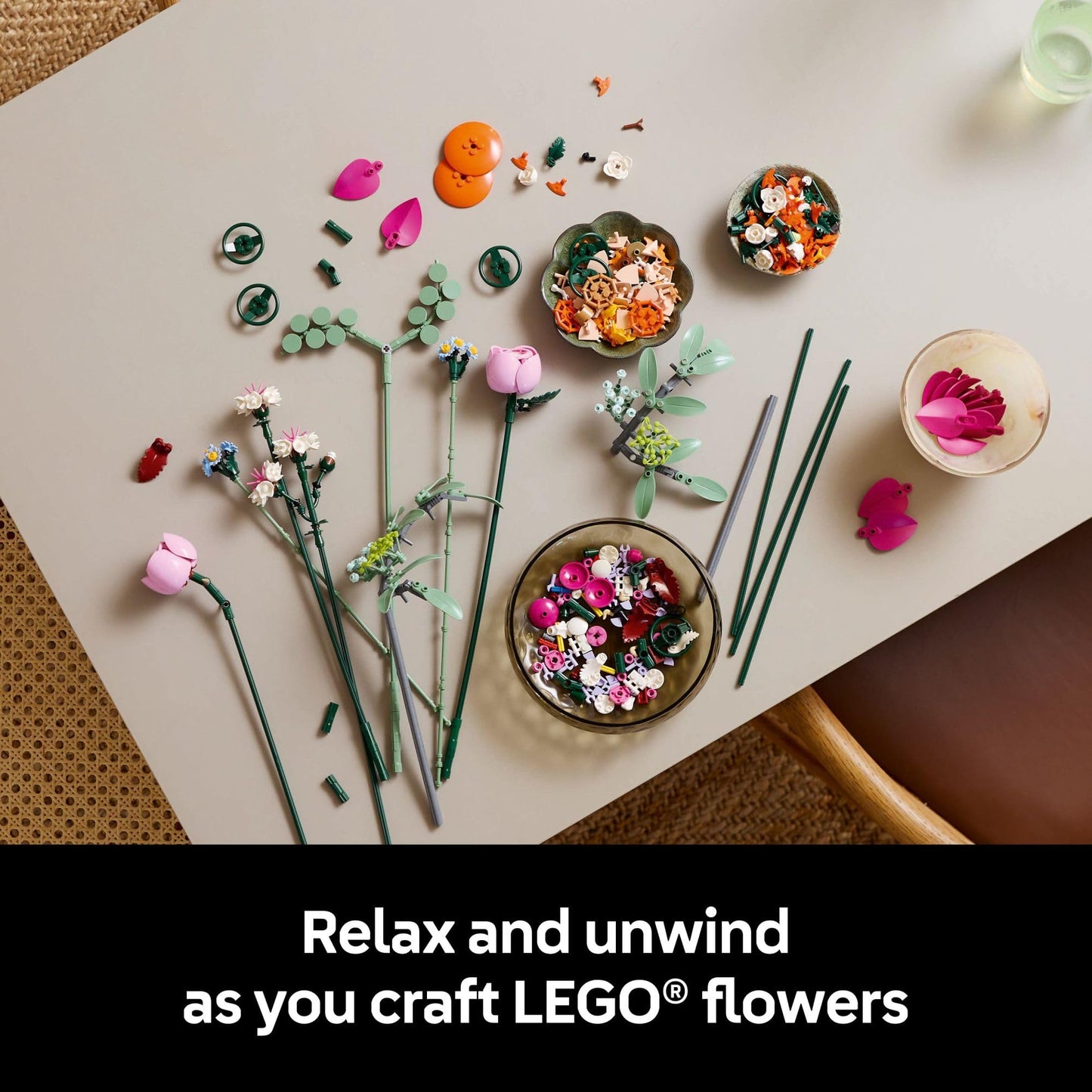 LEGO Botanicals Pretty Pink Flower Bouquet Building Set for Adults - Gifts for Anniversary for Women & Men - Artificial Flowers for Decor or Table Display - 10342
