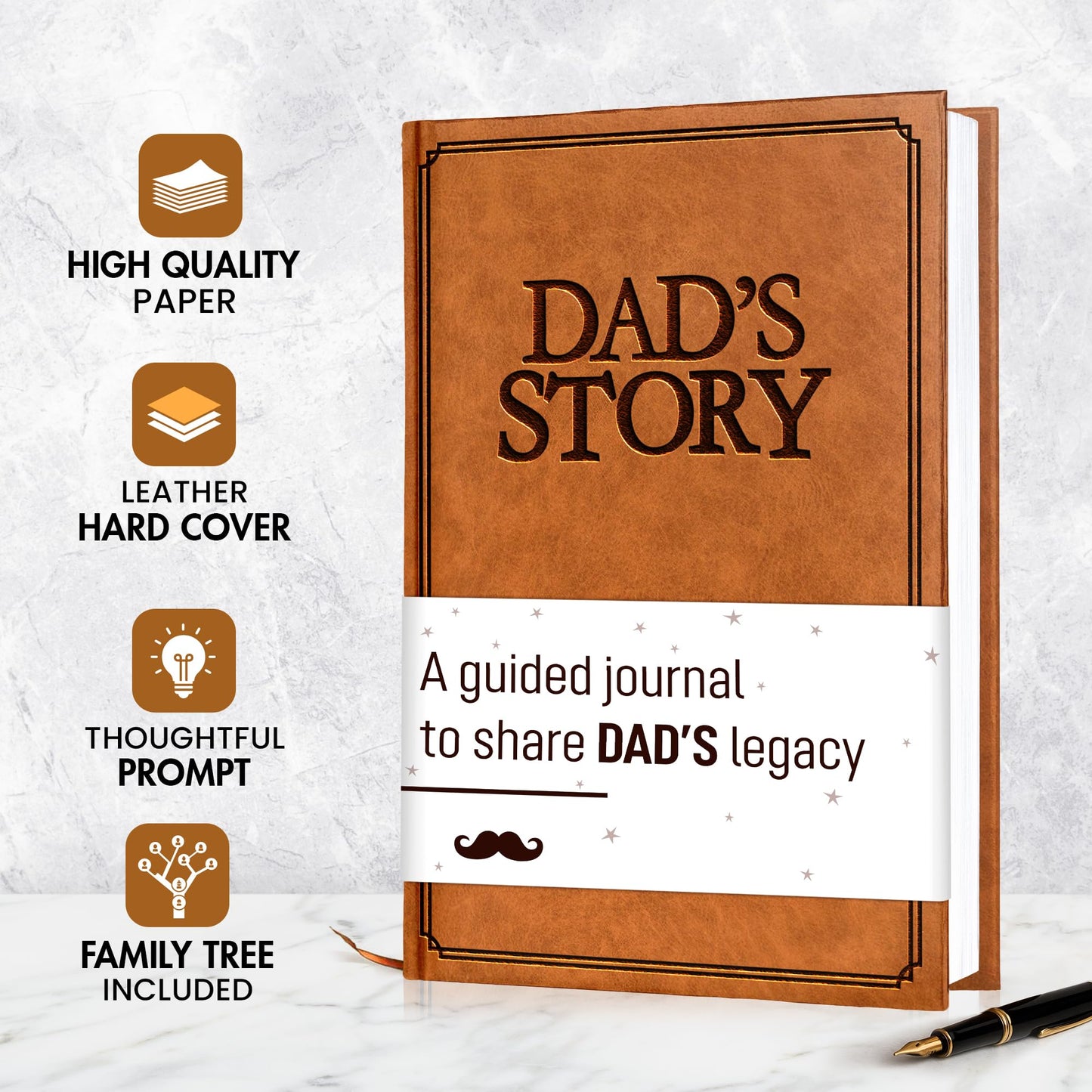 Gifts for Dad from Daughter, Son - Personalized Father's Day Gifts for dad, Husband, Men - Birthday gifts for dads, Dads Birthday Gift Ideas - Dad Story Book to Fill Out, Dad Guided Journal Life Story