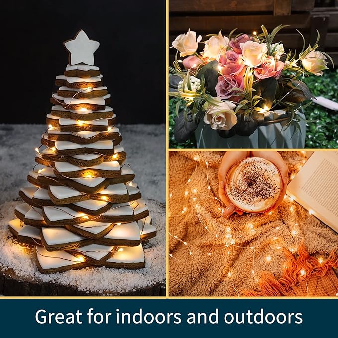 20 Pack Warm White fairy lights battery operated, 7ft 20 LED Valentine's Day String Lights Copper Wire Firefly Starry Lights for Mason Jars Wedding Party Christmas centerpieces for tables Decorations