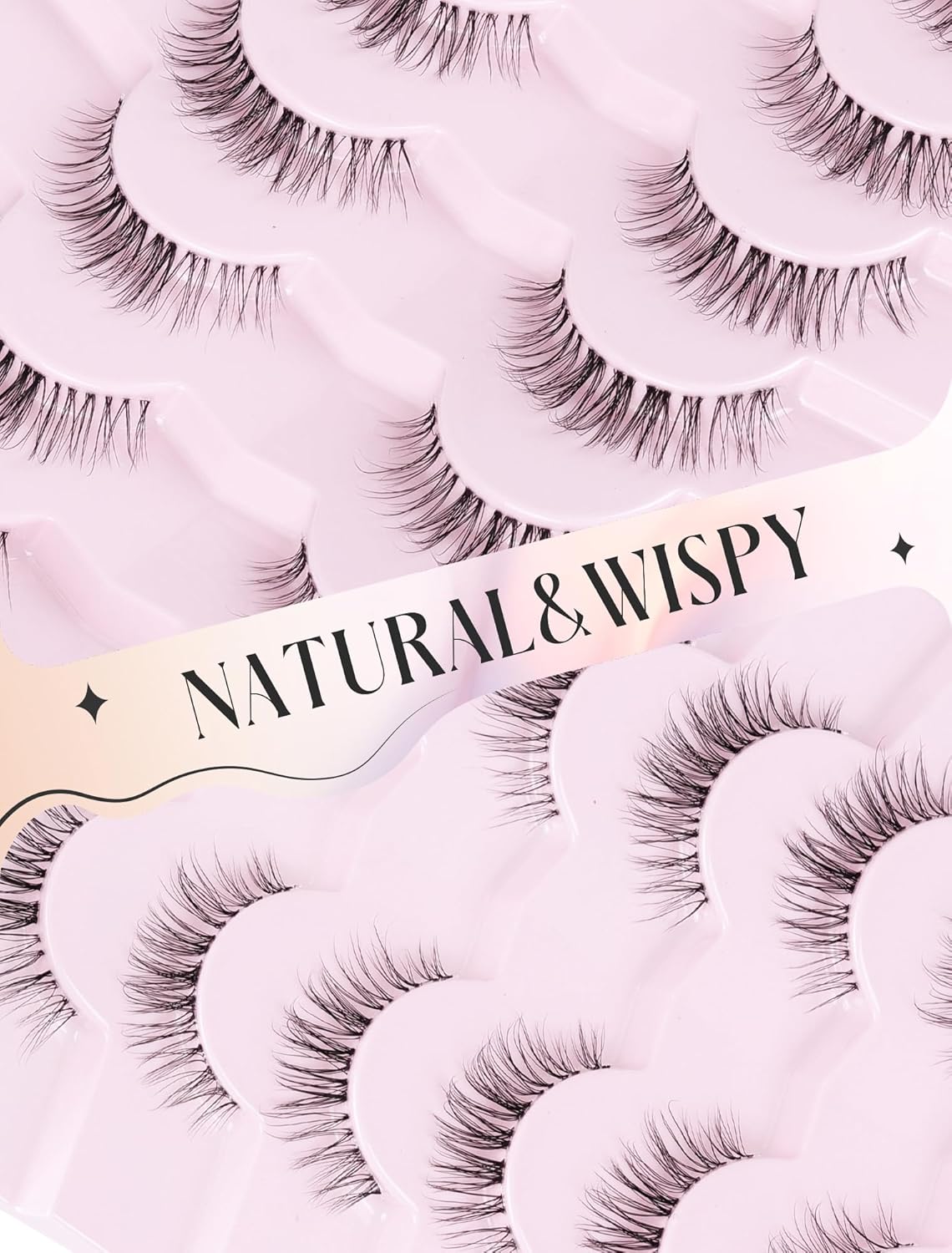 Natural Lashes False Lashes False Eyelashes Wispy Lashes Natural Eyelashes Wispy Eye Lashes Clear Band Lashes UP15