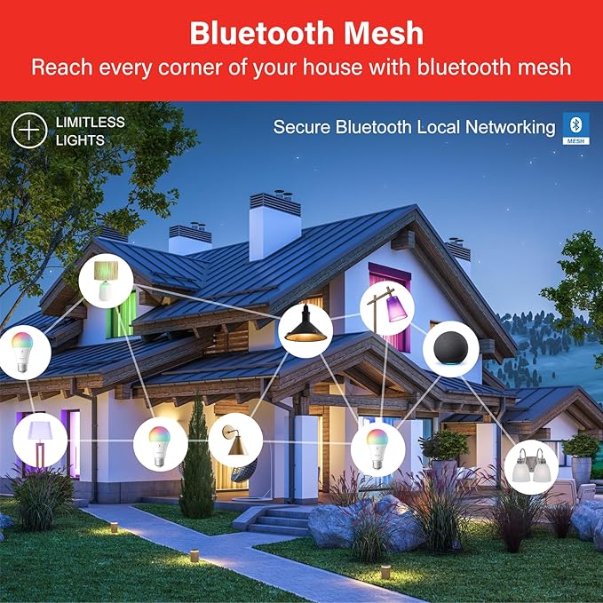Sengled Alexa Light Bulb, S1 Auto Pairing with Alexa Devices, Warm Smart Light Bulbs, Bluetooth Mesh Smart Home Lighting, E26 60W Equivalent, 800LM, 1-Pack