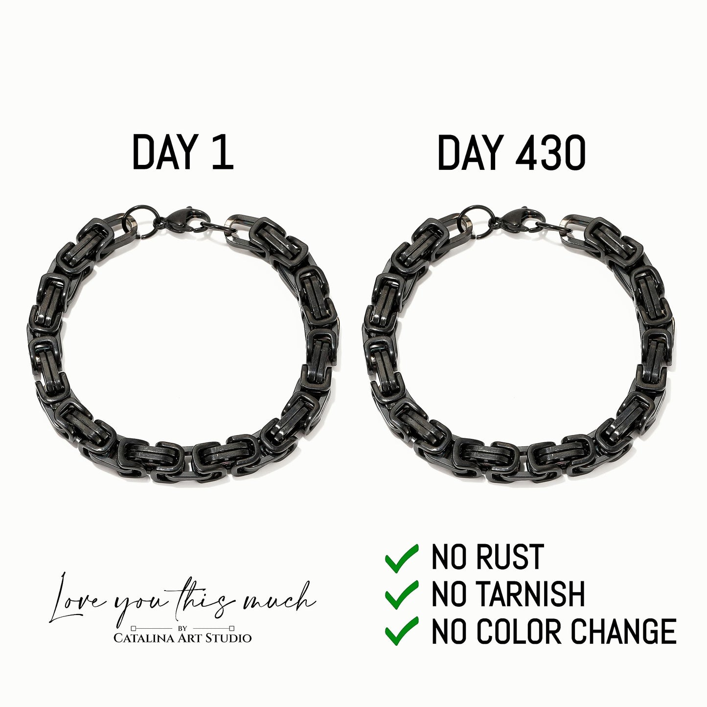 Love You This Much Sentimental To My Brother Bracelet, Unique Gift for Brother Birthday, Present for Big Bro Little Bro from Sister (Black-Black, Stainless Steel)