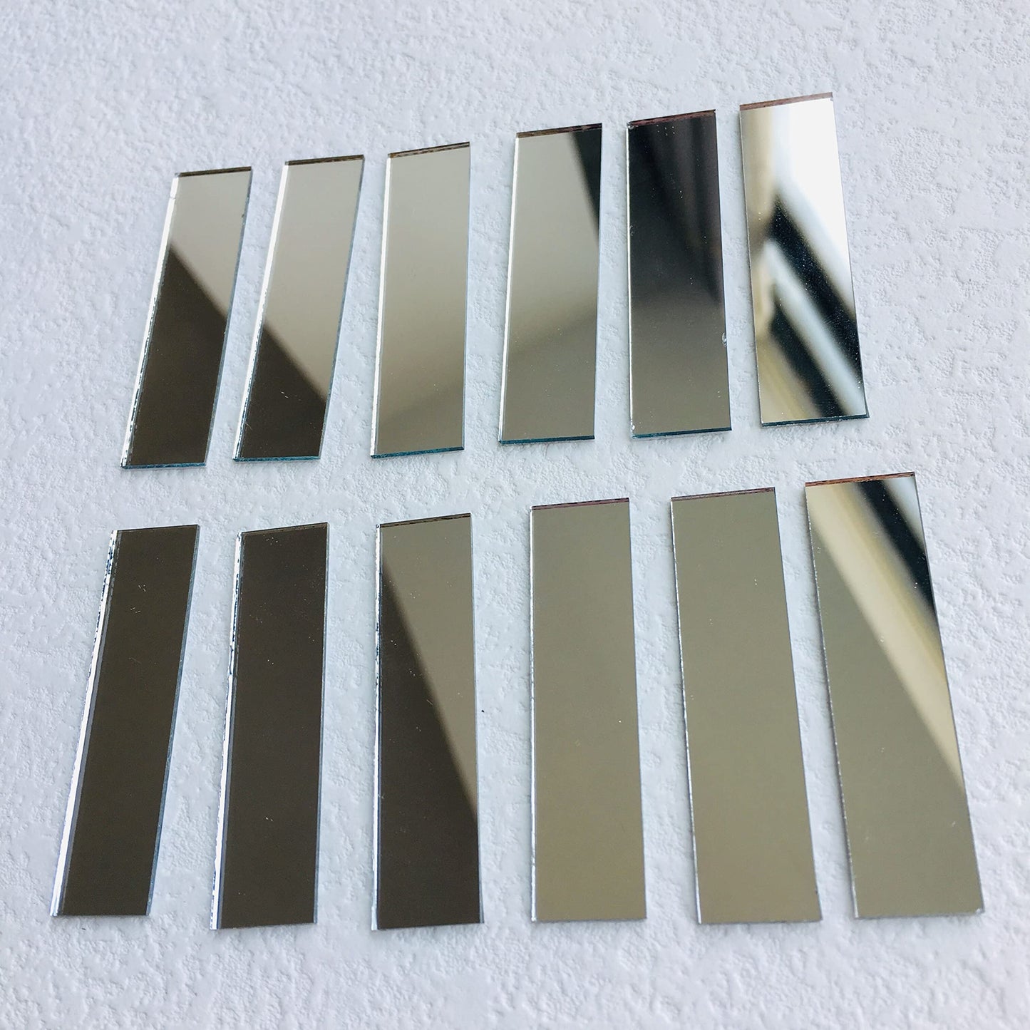 NUO RUI Adhesive Rectangular 1/2" x 2"" Mirror Mosaic Tile 100 Pcs"