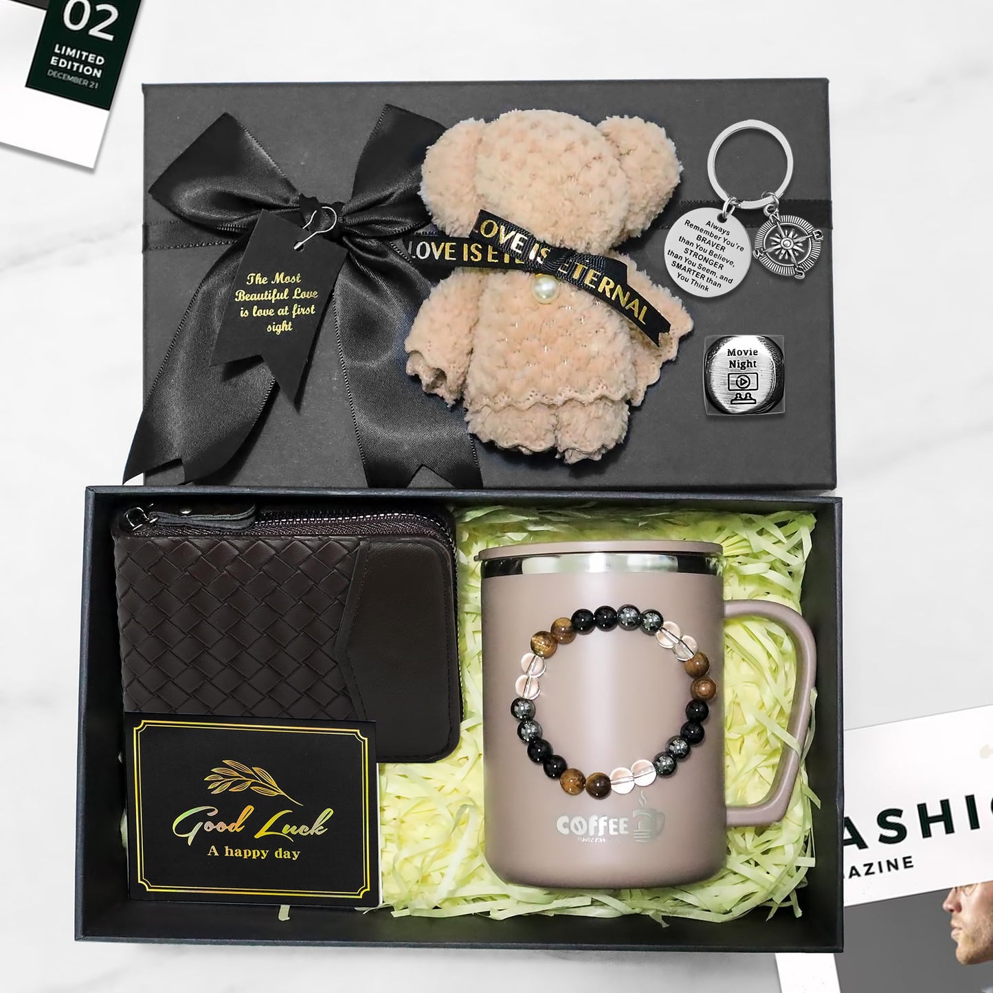 Birthday Gifts for Men, 7 Pack Unique Birthday Gifts Box for Father Husband Brother Son Boyfriend Friend, Best Ever Men Premium Box Ideas Set for Him,Surprise Sets for Father's Day, Valentine's Day
