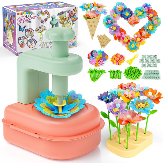 beefunni Flower Bouquet Craft Kit, DIY Arts and Crafts Toys for Kids Ages 4-8, Educational Flower-Making Activity Toy Set for Toddler and Kids, Birthday Gift for 4 5 6 7 8+ Year Old Girls and Boys