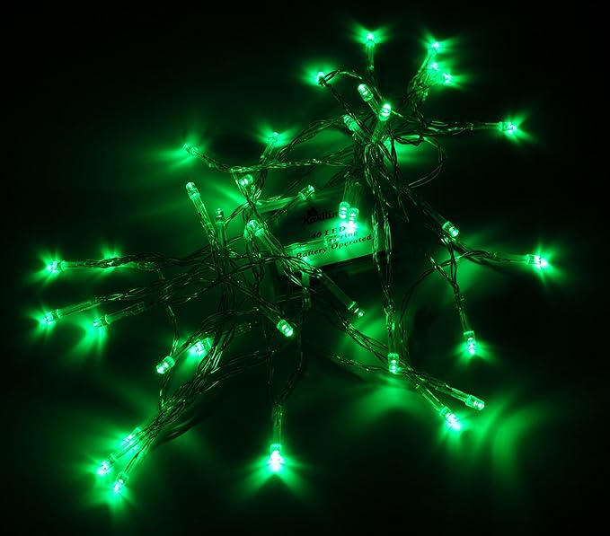 Karlling Battery Operated Green 40 LED Fairy Light String Wedding Party Xmas Christmas Decorations(Green,20 Pack)
