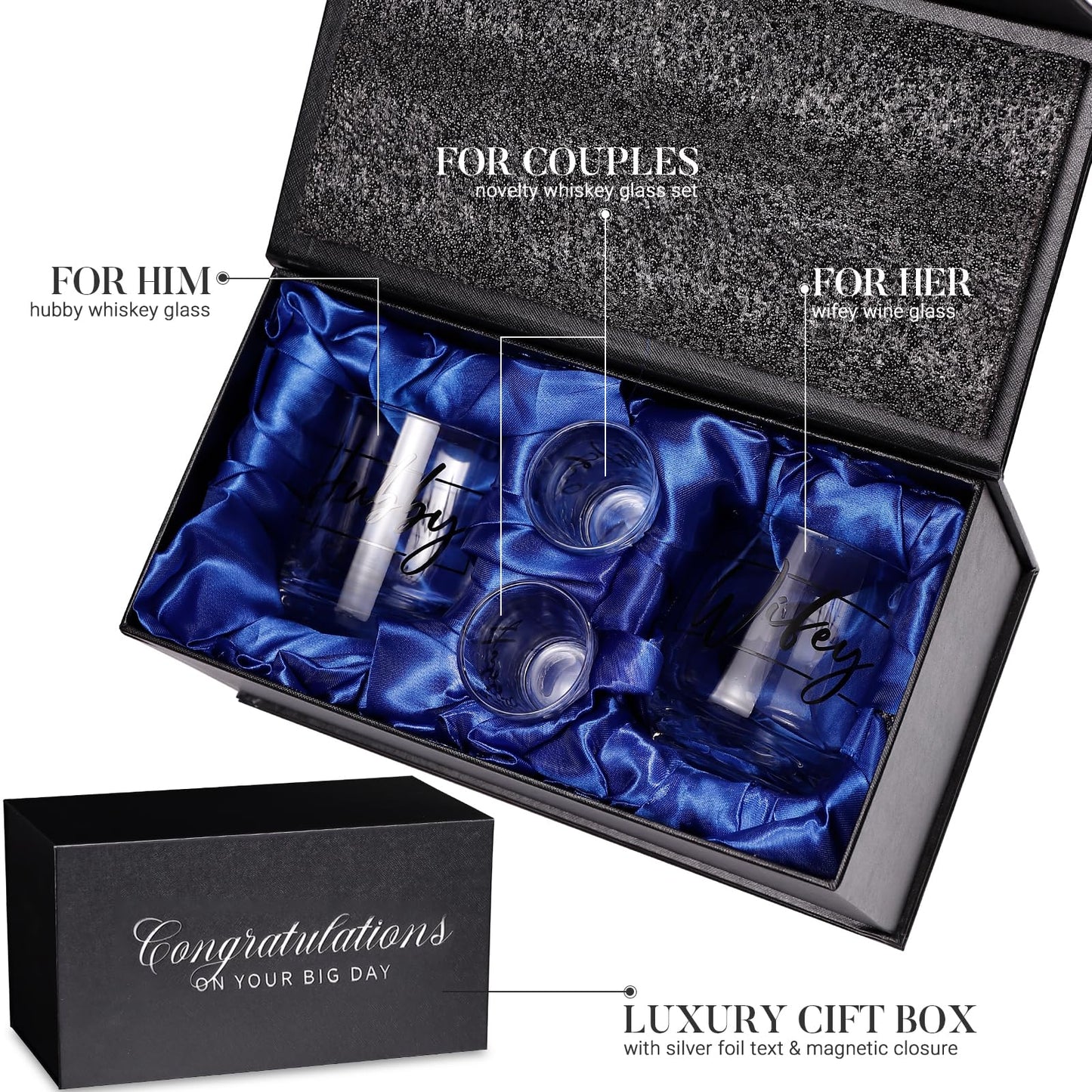 Wedding Gifts for Newlywed 2025, Unique Engagement Wedding Gifts for Newlywed Mr and Mrs Him and Her, Novel Couple Wishes for Couples