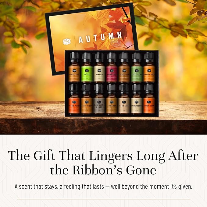 P&J Trading Fragrance Oil Autumn Set of 14 Fragrance Oils for Candle Making, Soap Making, Home Diffuser Oil