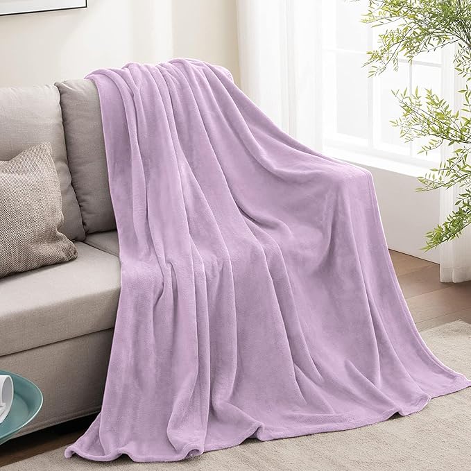 BEDELITE Fleece Blanket Lilac Throw Blankets for Couch & Bed, 300GSM Luxury Plush Cozy Fuzzy Blanket 50" x 60", Super Soft Warm Lightweight Throw Blanket for Travel Camping