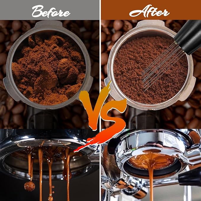 22 PCS Coffee Tamper Set, Espresso Accessories Tampers kit Barista Tools with 51mm Espresso Tamper, WDT Tool, Frothing Pitcher, Coffee Stirrer, Latte Art Pen, Tamper Mat, 16 Coffee Stencils