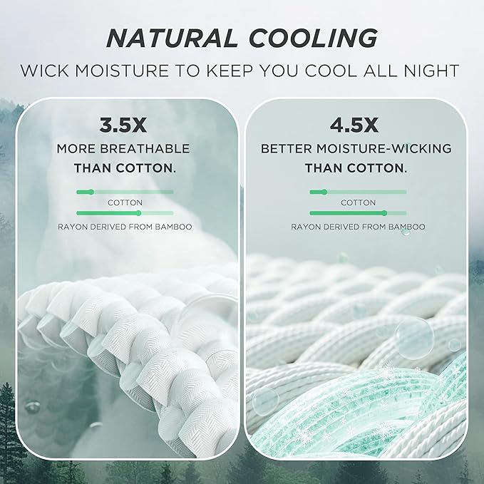 Bedsure Cooling Cotton Waffle King Size Blanket - Lightweight Breathable Blanket of Rayon Derived from Bamboo for Hot Sleepers, Luxury Throws for Bed, Couch and Sofa, Green, 104x90 Inches