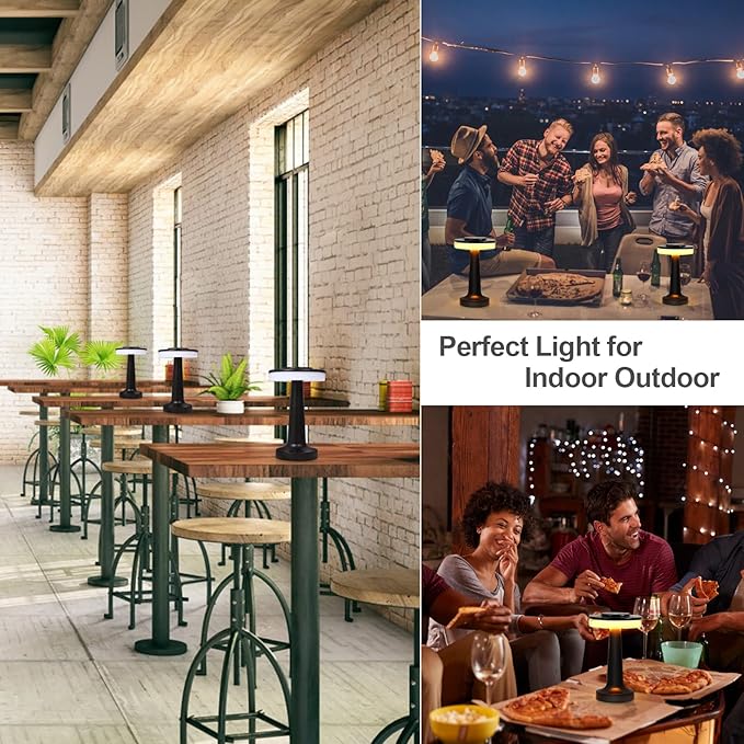 Cordless Table Lamp, Portable LED Desk Lamp, Table Sensor Control Beside Lamps, Kids Night Light with Stepless Dimming & Charging Completed Tip Light & 3 Colors Changing