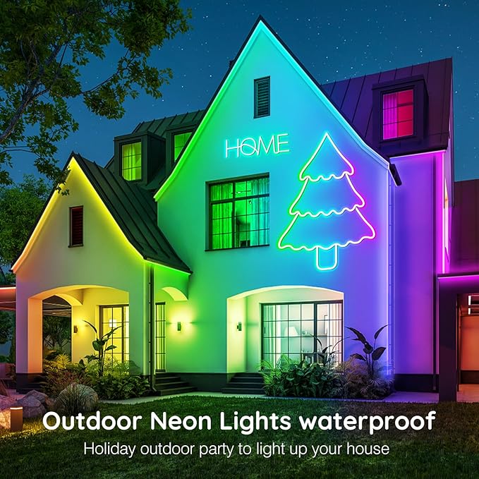 LETIANPAI 20Ft Neon Rope Lights,Flexible Led Rope Lights Control with App/Remote,Multiple Modes Music Sync Gaming RGB Led Neon Lights for Bedroom Outdoor