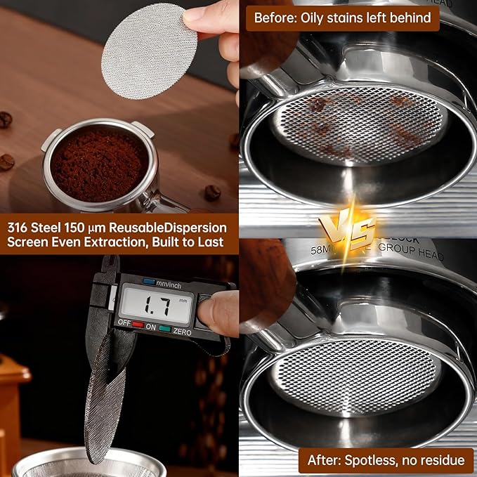 9 Pcs Espresso Accessories Kit, 51mm Espresso Tamper Tools, with Wooden Espresso Tamping Station, Distributor, Stirrer, Dosing Funnel,Puck Screen, Brush, Latte Art Pen and Decorative Stencils