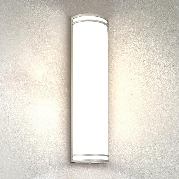 ASD 24 Inch LED Outdoor Sconce Lights - 25W 120-277V 3000K 4000K 5000K Nickel Exterior Lighting Fixtures, Dimmable Exterior Lights for House, Modern Patio Wall Light Fixture ETL