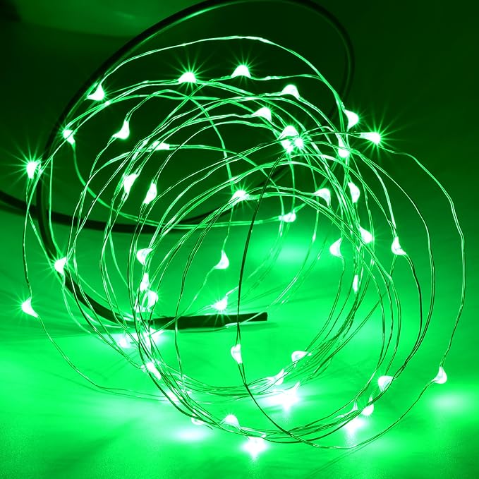 Karlling USB Plug in LED Fairy Lights,5 Packs of 50 LED Bulbs 16 Ft Silver Wire Waterproof Starry String Lights for Bedroom Patio Garden Party Wedding Commercial Lighting (Green)