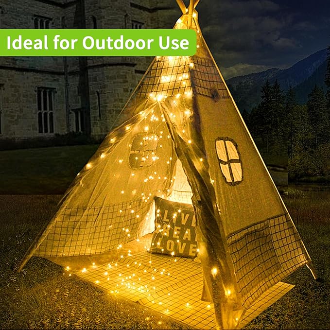 ALENEY Solar String Lights Outdoor, 99 Feet 300 LEDs 8 Modes Solar Fairy Lights for Outside, Waterproof Outdoor Light for Patio Yard Christmas Tree Halloween Wedding Party Decorations, Warm White