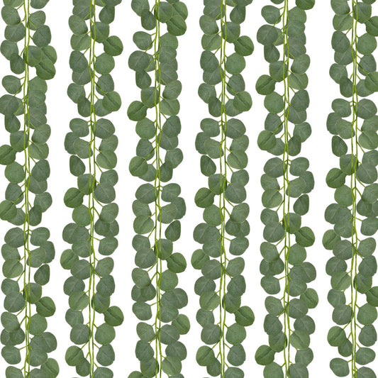 CQURE 18Pack 126Ft Eucalyptus Garland,Artificial Eucalyptus Leaves Table Greenery Garland Wreath Vines for Wedding Party Table Fireplace Bedroom Wall Room Decor