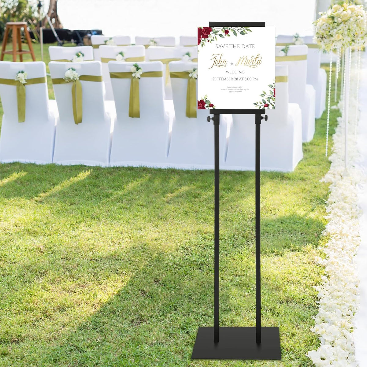 Blulu 2 Pcs Poster Stand for Display Heavy Duty Sign Holder 74.8 Inches Adjustable Poster Board Double Side Banner Stand with Base for Indoor Outdoor Board Foam Display