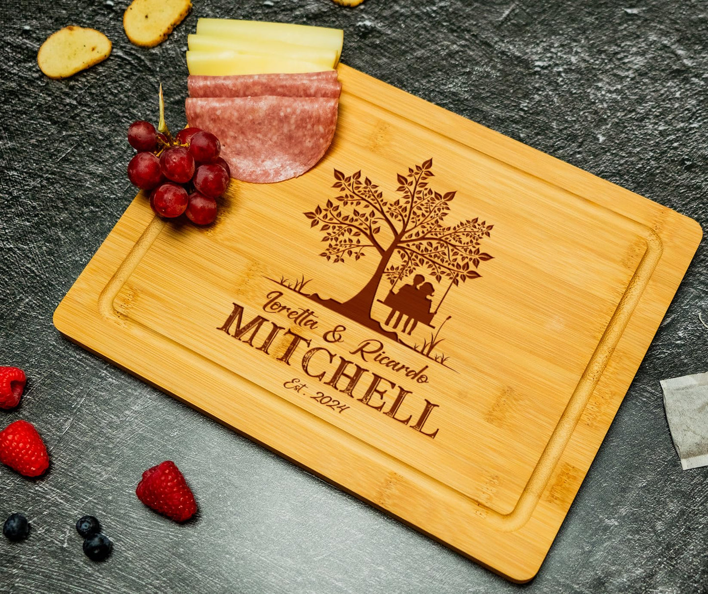 Personalized Engraved Cutting Board - Custom Gift for Couples, Newlyweds, Weddings, Anniversaries, Housewarming, Christmas, or Special Occasions - Unique Keepsake for Loved Ones
