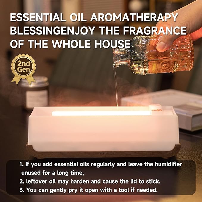 Sound Reactive Flame Air Diffuser Humidifier,7 Colors Aromatherapy Essential Oil Diffuser,Ultrasonic Aroma Humidifier with Timer for Home,Bedroom,Office,Yoga