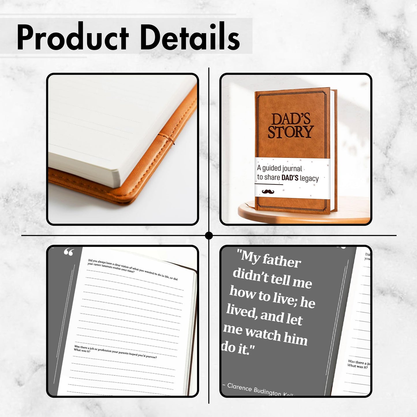 Gifts for Dad from Daughter, Son - Personalized Father's Day Gifts for dad, Husband, Men - Birthday gifts for dads, Dads Birthday Gift Ideas - Dad Story Book to Fill Out, Dad Guided Journal Life Story