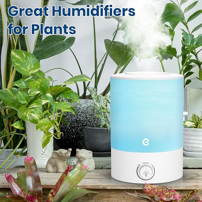 Esemoil Humidifiers for Bedroom, 2.5L Cool Mist Ultrasonic Air Humidifier with Top Fill & Quiet, 360° Nozzle, BPA Free, 25 Hour Diffuser with 8 Color Light & Auto Shut-off for Home Baby Nursery Plants