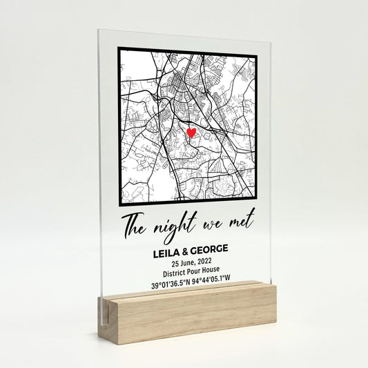 The Night We Met Personalized Map - Custom Sign Gifts Where It All Began Couple Map Gift for Her Personalized Gift Couple Gift