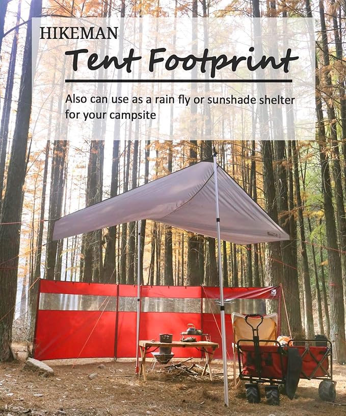HIKEMAN Hexagonal Tent Footprint,1-4 Person Ultralight Waterproof Tent Tarp Ground Sheet Mat with 6 Tent Stakes for Camping Hiking Picnic Backpacking