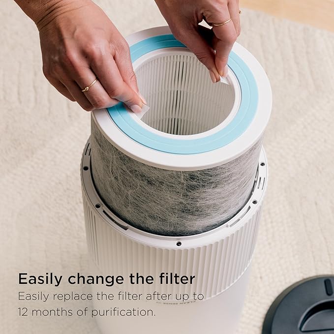 Shark Air Purifier for Home, Clean Sense, for Bedroom, Nursery, Home Office, Dorm, HEPA-Exceeding Filter, Captures Pollutants, Pet Dander, Dust, Odor, Smoke, and More, HP102PET, White
