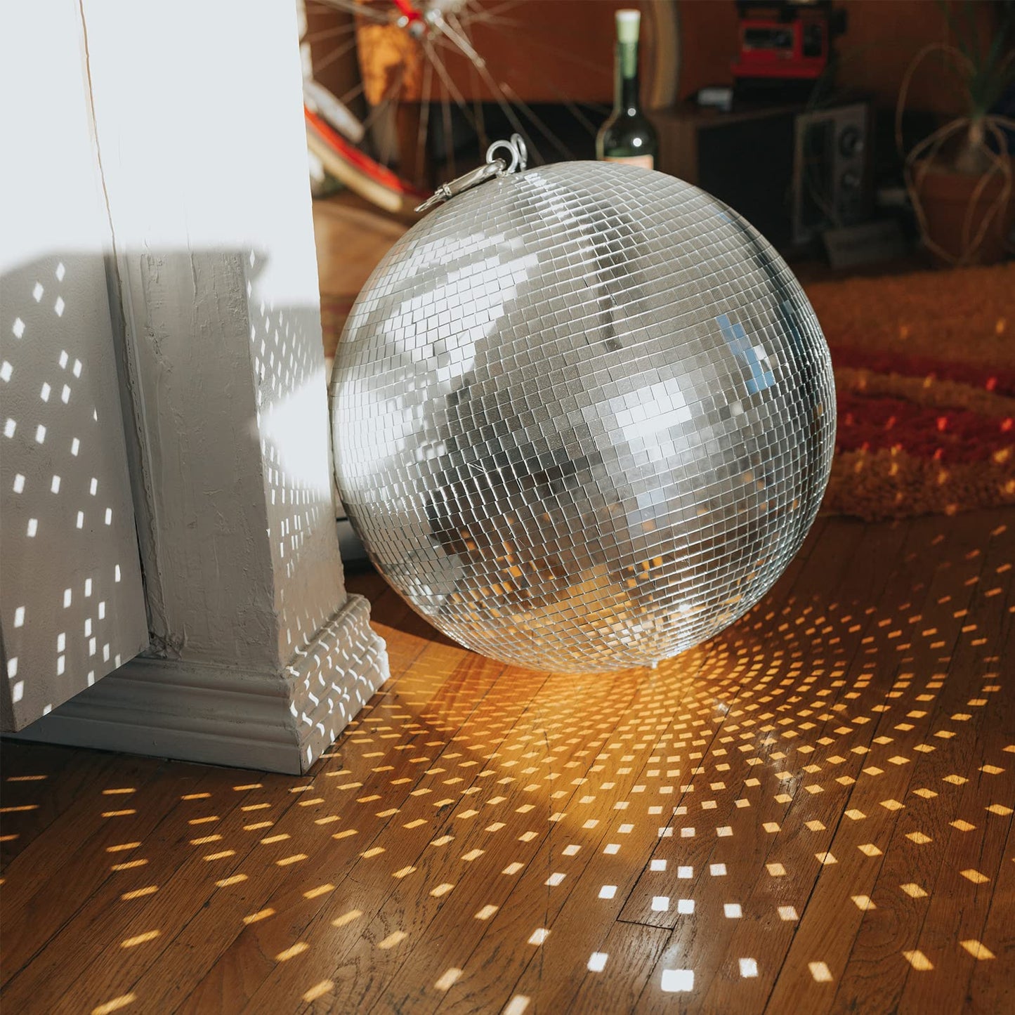 Art3dwallpanels 12 Pack Self-Adhesive Glass Mirror Mosaic Tiles 4728 Pieces Small Square Mirror Tiles Sticker for DIY Craft Decoration, Disco Ball Silver