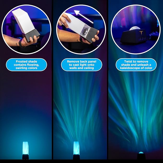 Enbrighten Vibe Smart Gaming Tabletop Galaxy Projector Titan Tower Plug in Night Light with Space Nebula Effects, Parties, Kids & Adults, Alexa and Google Compatible 84121