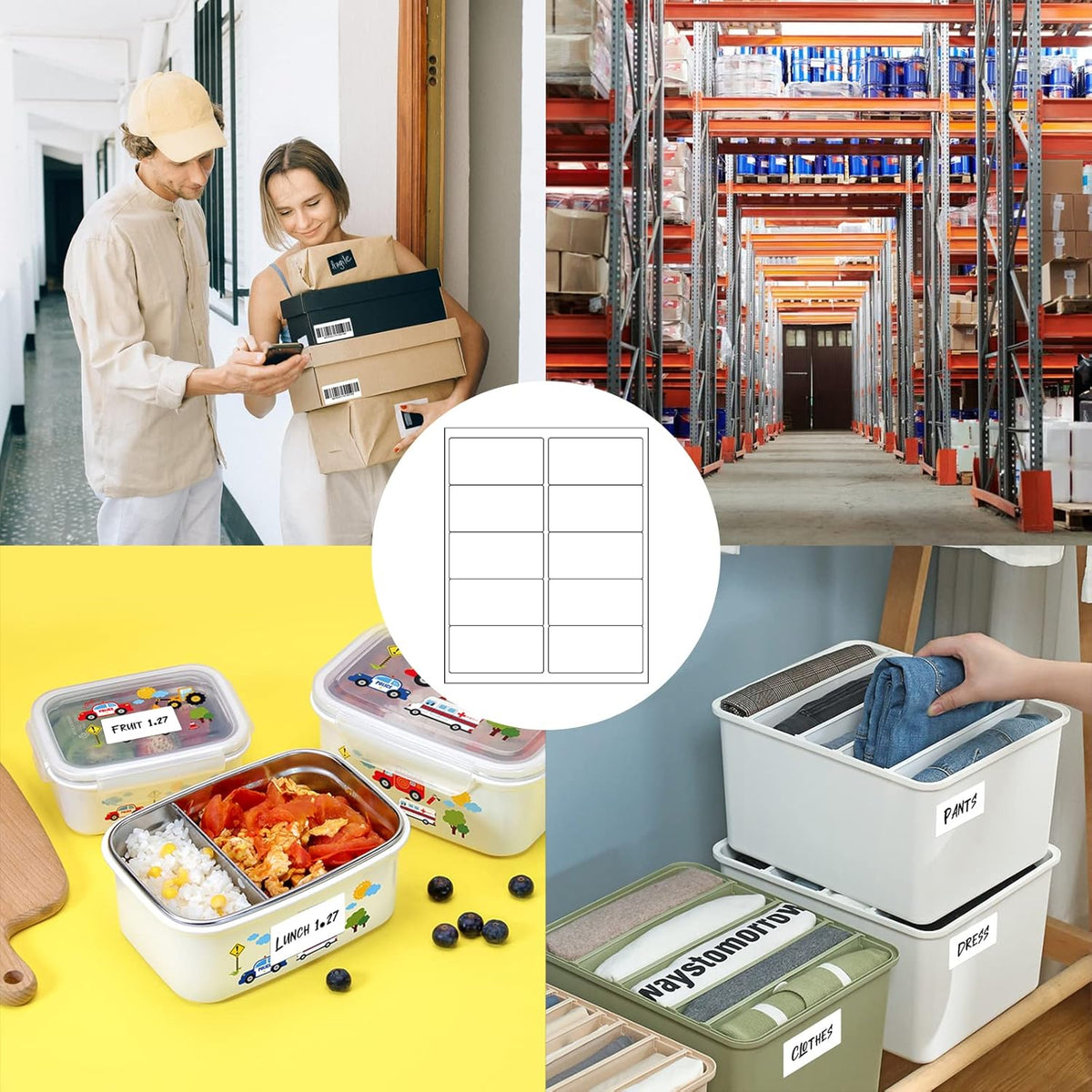 10up Shipping Address Labels, 2 X 4 Labels, Compatible Laser/Inkjet Printer, 5163/18163 Templates Available (4000 Sheets -40000 Labels)