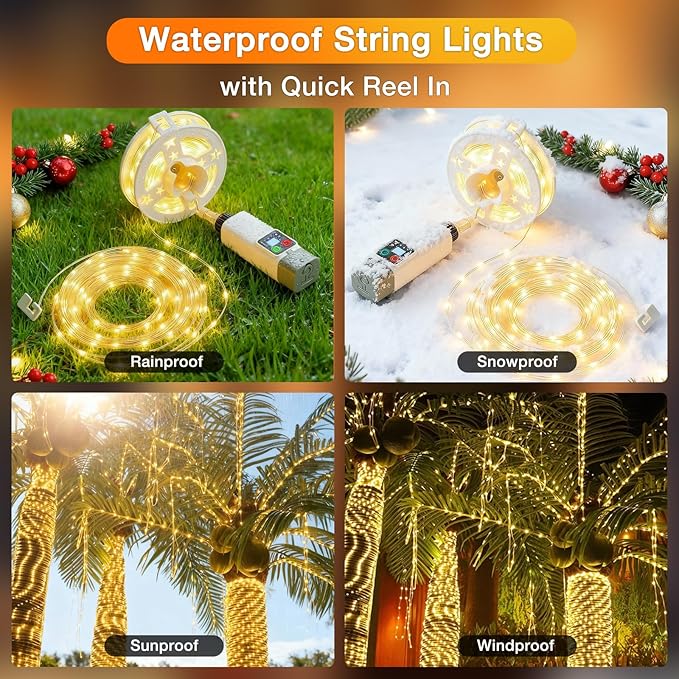 Fairy Lights Plug in, 100 Led with Remote 32Ft, Long Twinkle Light Waterproof String Light Camping Lights, 3 Timer 8 Modes, for Bedroom Wreath Party Window Wedding Decoration