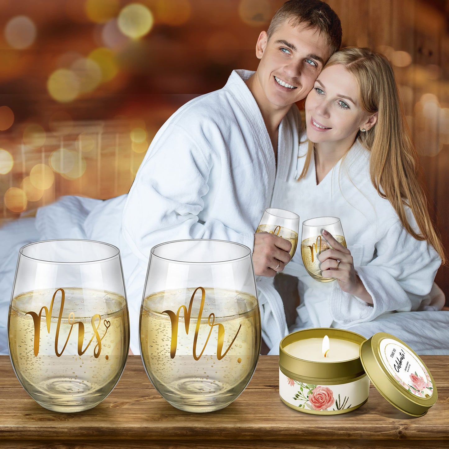Yorktend Wedding and Engagement Gift for Couples - Valentine's Day, Bride and Groom, Newlywed Mr and Mrs, Honeymoon Essentials, Anniversary, Just Married, Travel